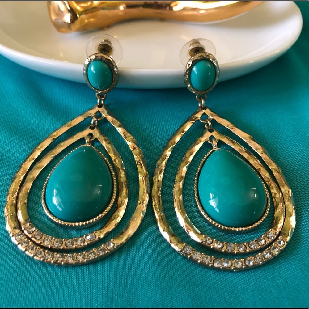 Gold/Turquoise Earrings